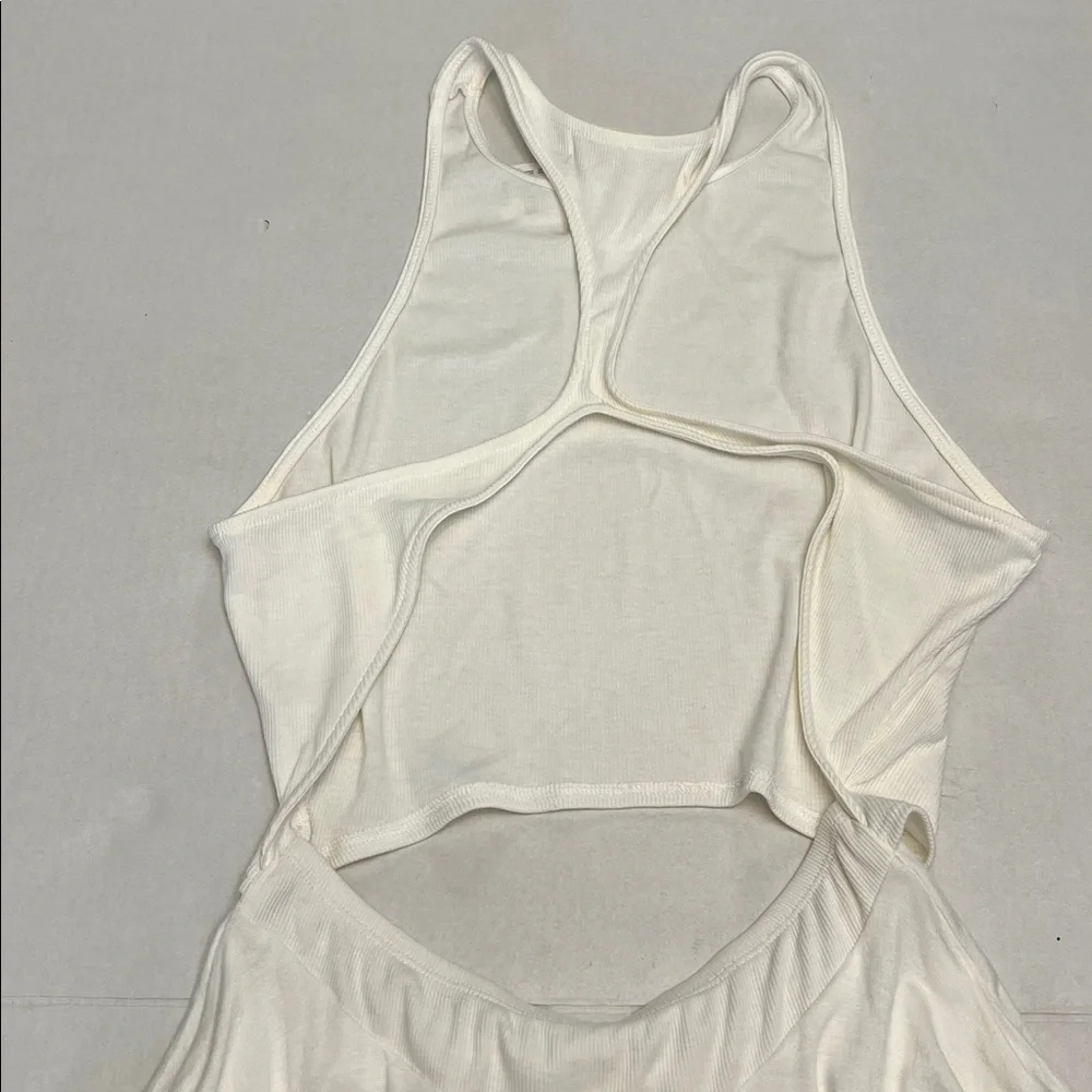 FREE PEOPLE FP BEACH BETHANY MIDI CUT-PUT DRESS WHITE MEDIUM NEW WITH TAGS - Picture 5 of 11